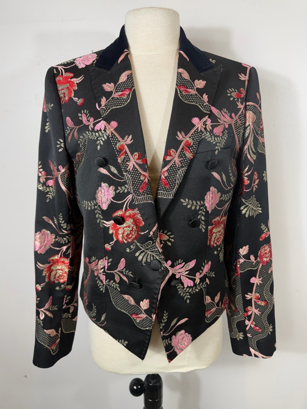 Dolce & Gabbana Floral Brocade Jacquard Double Breasted Blazer IT 46 US 10